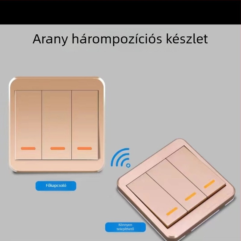 86-os típusú rocker önenergiát termelő vezeték nélküli kapcsoló, vízálló, akkumulátor nélkül, kettős kapcsoló, ragasztóval felragasztható panel