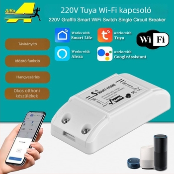 Wi‑Fi kapcsoló mobiltelefonos távirányítással és időzítővel, Tuya Smart Z egycsatornás kapcsoló