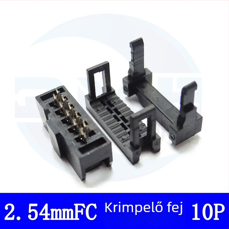 2,54 mm-es szürke szalagkábel IDC férfi fej, fekete csatlakozó, 10P/40P/16-pin