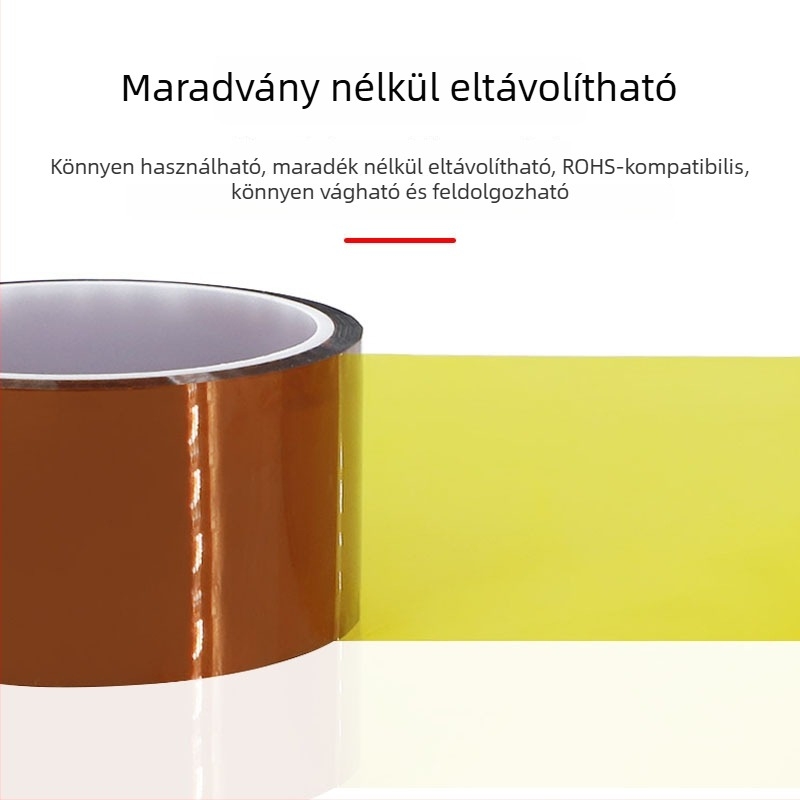 Barna poliimid alapú szalag aranyujjakhoz, nagy hőmérséklet-állóság, ragasztó maradvány nélkül, szigetelés
