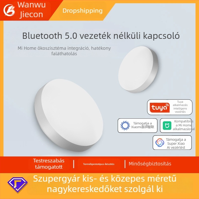 Bluetooth okos vezeték nélküli jelenet-panel gombbal és világítással, vezetékek nélkül