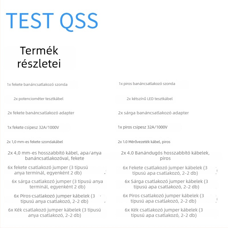 68 darabos autóipari univerzális kábel-készlet terminálokkal és jumper huzalokkal