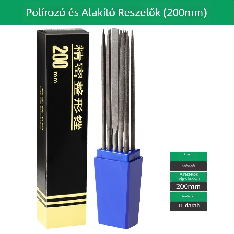 Dobozos ékszerformázó reszelő készlet: félköríves, háromszög és körreszelő; arany- és ezüstös végső simítás, sorják eltávolítása, DIY aranyozás