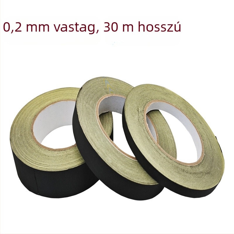 Fekete acetát szövött szalag LCD-kábel rögzítésére és izolálására, tűzálló, 0,12–0,20 mm vastagság, 30 m hosszú