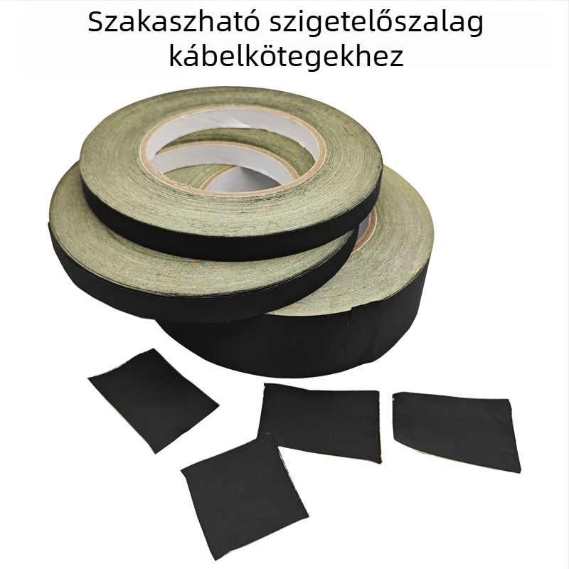 Fekete acetát szövött szalag LCD-kábel rögzítésére és izolálására, tűzálló, 0,12–0,20 mm vastagság, 30 m hosszú