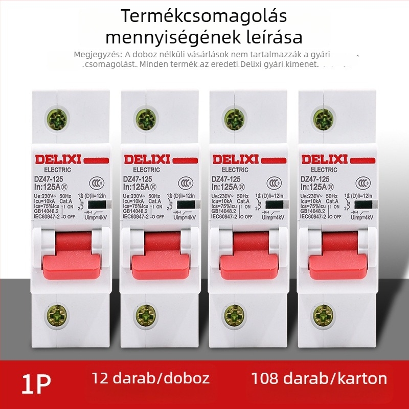 Delixi DZ47-125 sorozat lakossági kismegszakító, 1P 80A 125A, 220V