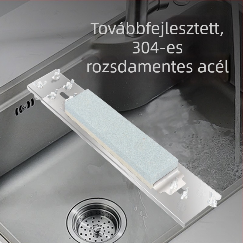 Rozsdamentes acél mosogatóhoz köszörűkő tartó, teleszkóposan állítható a konyhához