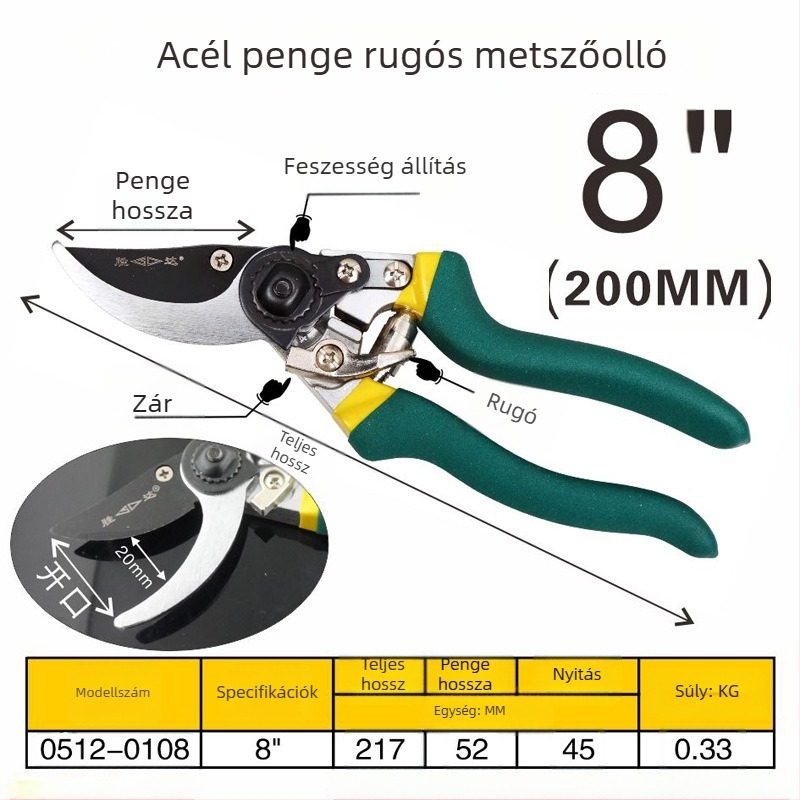 Shengda 0511 ágvágó olló – kertészeti metsző olló, gyümölcs szedő eszköz