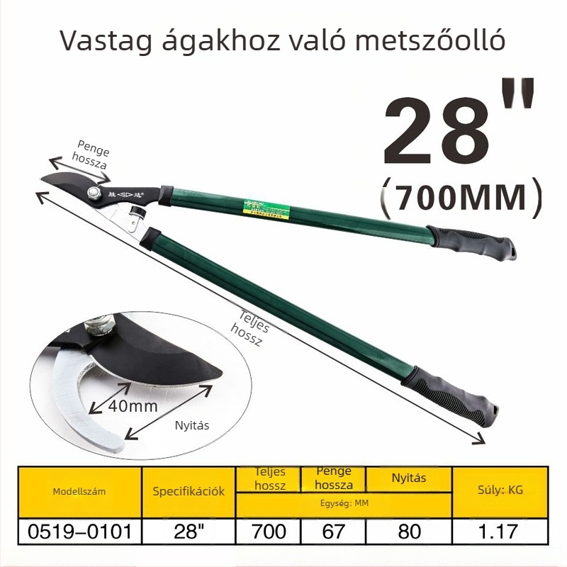 Shengda 0511 ágvágó olló – kertészeti metsző olló, gyümölcs szedő eszköz