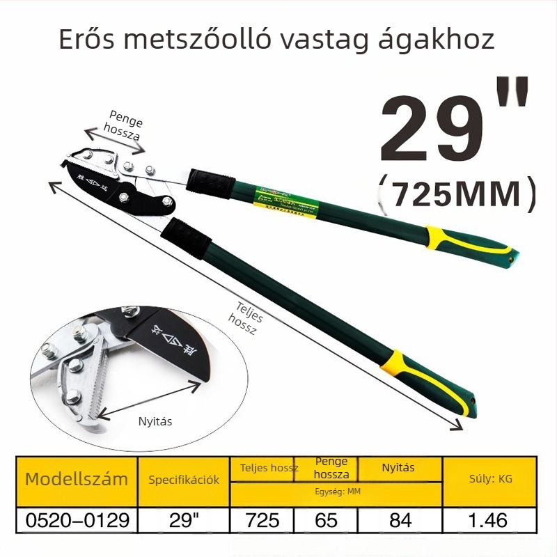 Shengda 0511 ágvágó olló – kertészeti metsző olló, gyümölcs szedő eszköz