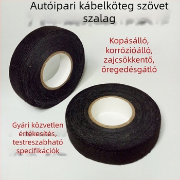Velúr szövetű elektromos szalag kábelekhez, egyoldalas, gumírozó ragasztóval