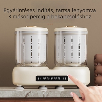 Új stílusú vezeték nélküli mini fehérneműmosógép kettős dobbal, hordozható és teljesen automata