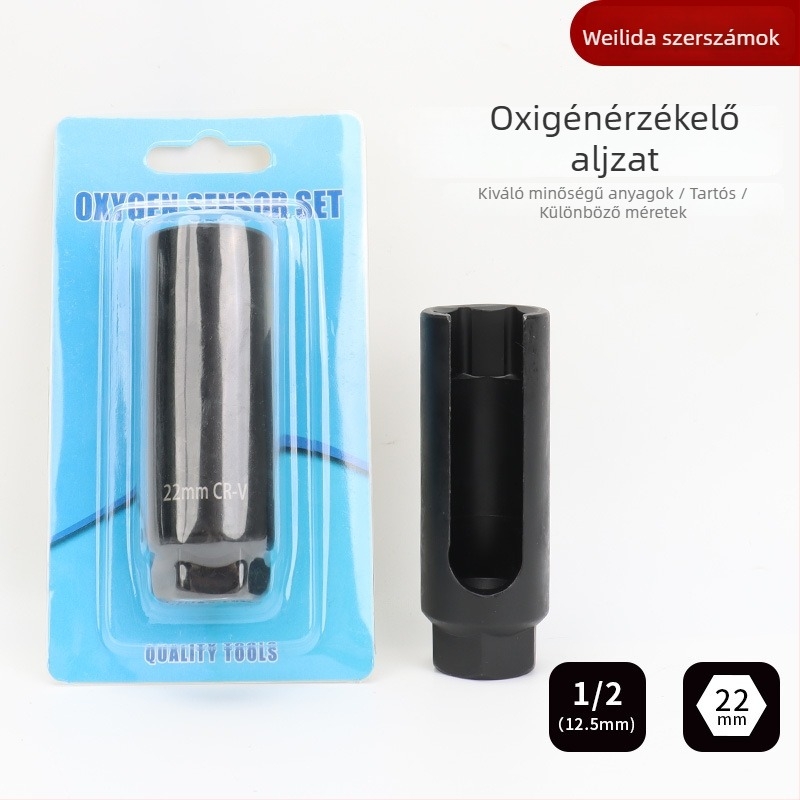 22 mm-es oxigén-szenzor és injektor eltávolító eszköz autóhoz, nyitott végű csatlakozóval