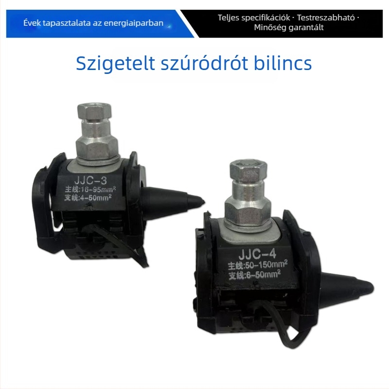 Szigetelő átszúró vezetékcsipesz, vágásmentes terminál, 2/95 kábelágazó, fővezeték 1 kV, ág 16-95, 4-50
