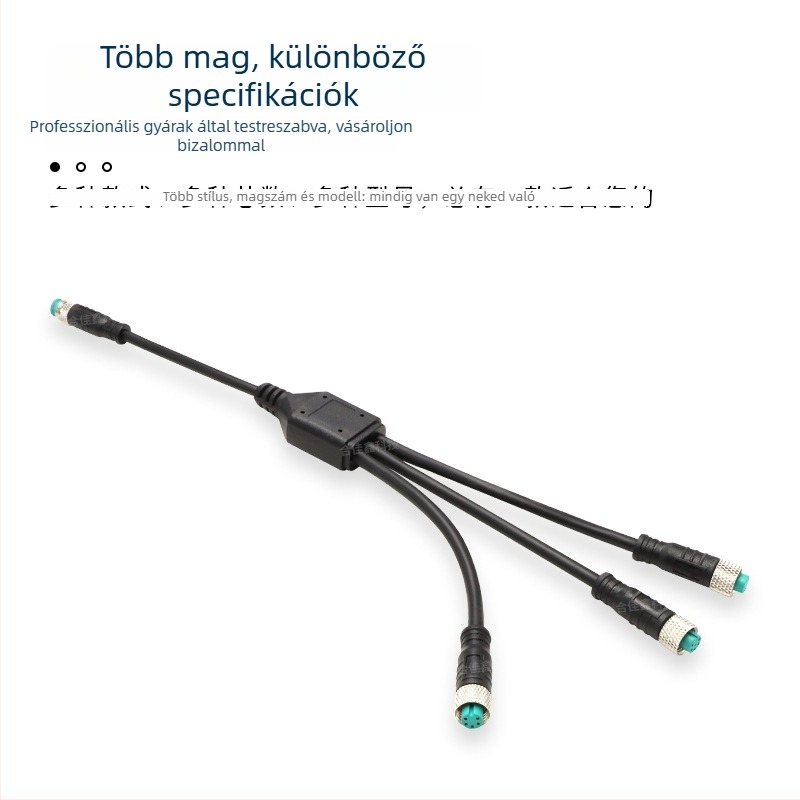 Y-típusú vízálló kábel 1-3-hoz, 5-szálas, fémlapkával rendelkező csatlakozó autó szenzor energiaellátásához