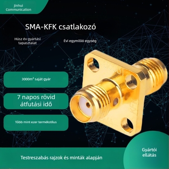 SMA-KFK RF csatlakozó, női, négylyukú PCB adapter, dupla menetű RF csatlakozó