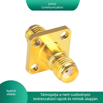 SMA-KFK RF csatlakozó, női, négylyukú PCB adapter, dupla menetű RF csatlakozó