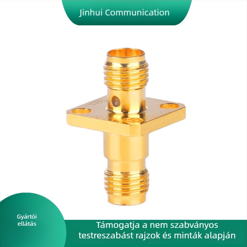 SMA-KFK RF csatlakozó, női, négylyukú PCB adapter, dupla menetű RF csatlakozó