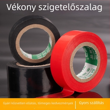 PVC elektromos szalag – tűzálló, magas hőmérséklet-álló, vízálló és nedvességálló, beltéri és kültéri használatra, könnyű szigetelés
