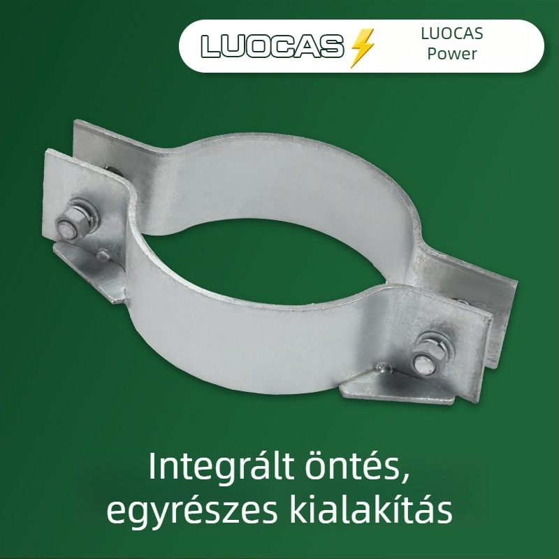 Elektromos oszlop csőbilincs – melegen galvanizált dupla csőbilincs betonos oszlopokhoz, névleges átmérő 500 mm, rögzítő átmérő 300 mm