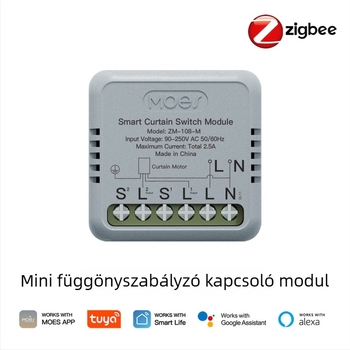 Zigbee függöny motor – intelligens kapcsoló Tuya Smart alkalmazással, távoli nyitás-zárás