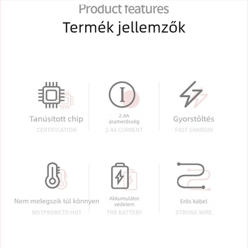 Gyors töltésű adatkábel iPhone 13-hoz és Apple X/12/11 XR/Android készülékekhez Lightning és Type-C csatlakozókkal