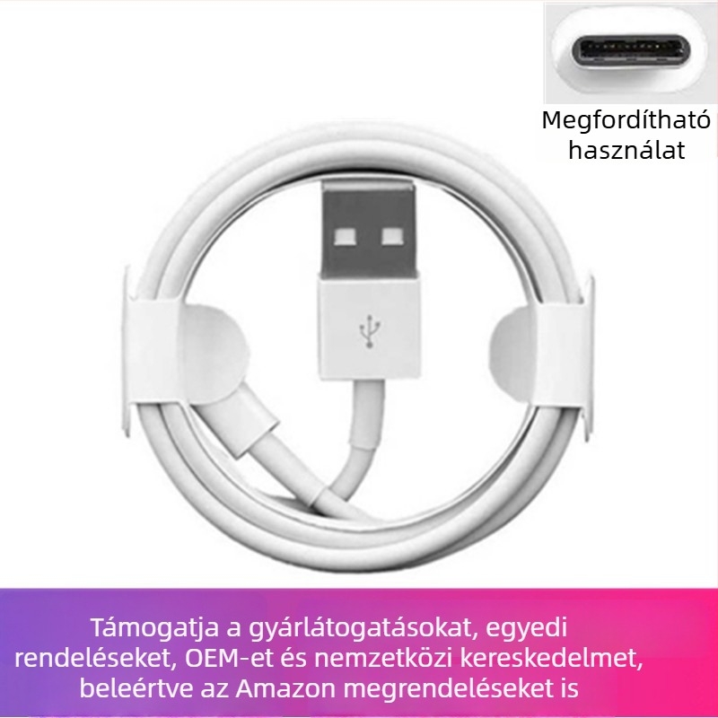 Gyors töltésű adatkábel iPhone 13-hoz és Apple X/12/11 XR/Android készülékekhez Lightning és Type-C csatlakozókkal