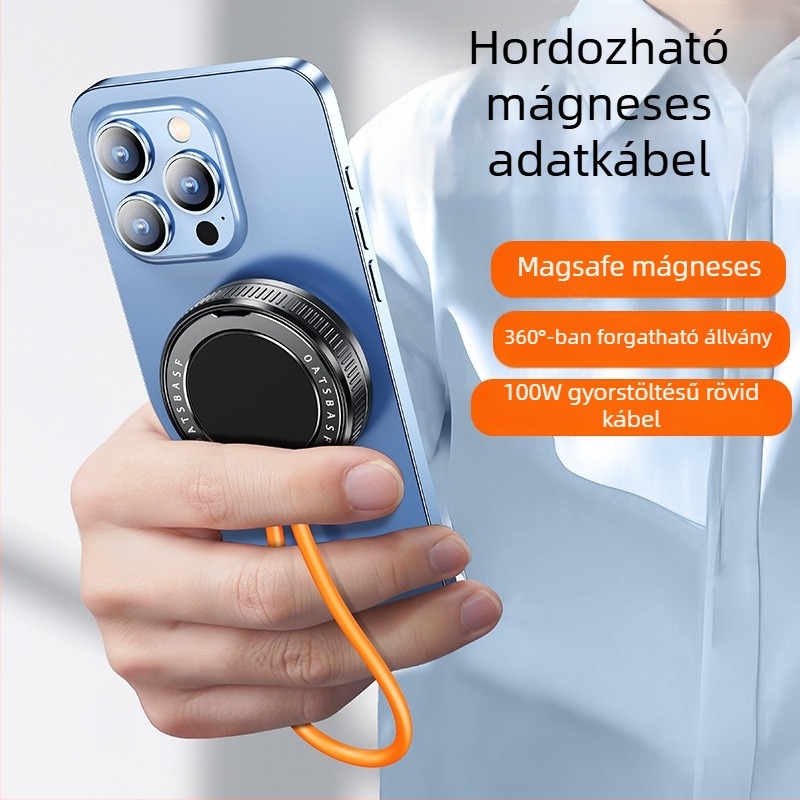 Pifan 2025 többfunkciós töltő- és adatátviteli kábel telefonállvánnyal és gyűrűtartóval, négy az egyben, kompatibilis Apple és Huawei
