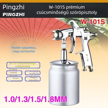 Pingzhi W-71/W101/W77 festékszóró autó- és bútorfestéshez, dupla tartállyal, magas porlasztású