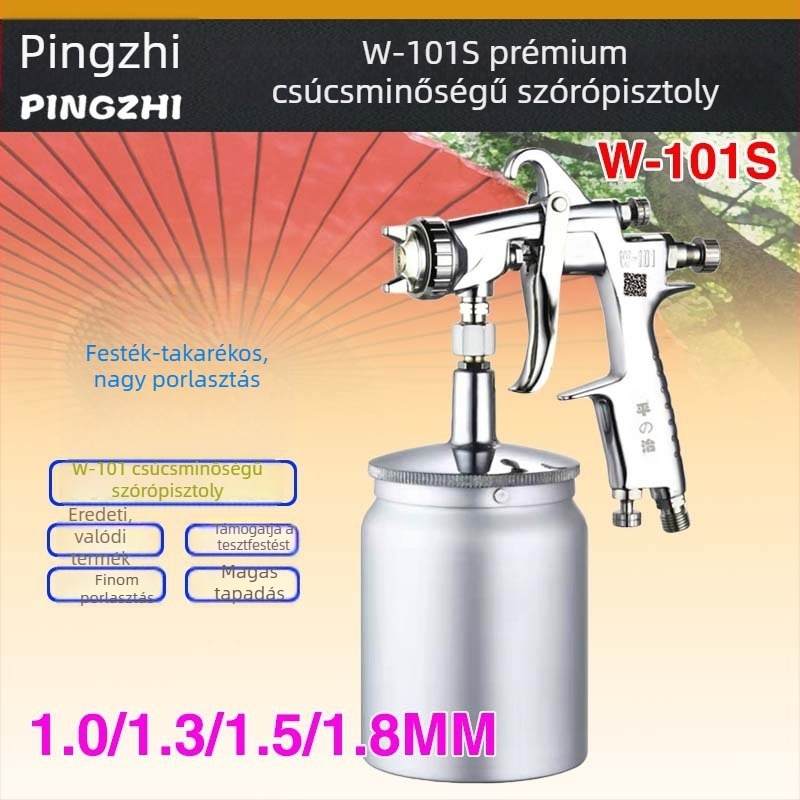 Pingzhi W-71/W101/W77 festékszóró autó- és bútorfestéshez, dupla tartállyal, magas porlasztású