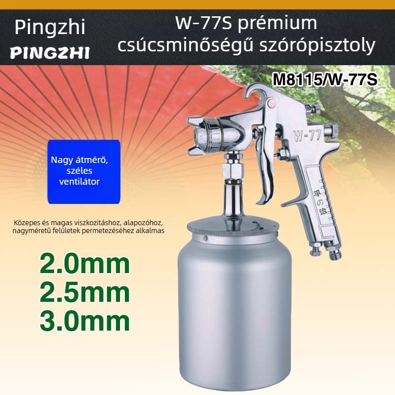 Pingzhi W-71/W101/W77 festékszóró autó- és bútorfestéshez, dupla tartállyal, magas porlasztású