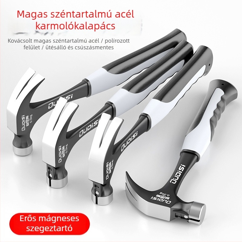 Otis famegmunkáláshoz való kalapács, fa nyéllel, 300 mm hosszú, kb. 0,97 kg, fej magas széntartalmú acélból, ütésálló, otthoni és építkezési használatra, szeg beütésére és kivételére