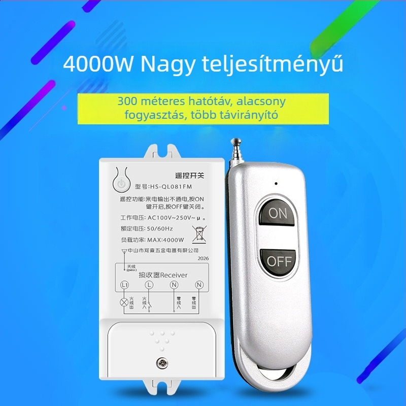 HeSen 4000W vezeték nélküli távvezérlő kapcsoló magas teljesítményű, pumpákhoz, lámpákhoz és öntözéshez