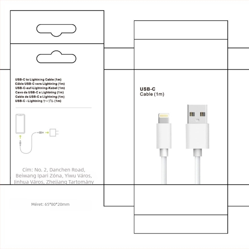 Romoss Apple töltőkábel Lightning és Mini USB csatlakozókkal, USB adatkábel, gyors töltés, 3C tanúsítvány, hossz 1–2 m, fehér