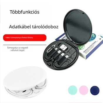 60W-os gyors töltésű, többfunkciós kábel PD-vel, öt-az-egyben – telefonállvány és hordozható kábel-tároló doboz