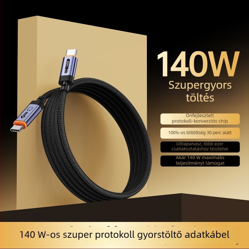 140W teljes protokoll USB-C adatkábel ultra gyors töltéssel Huawei, Oppo és Xiaomi számára