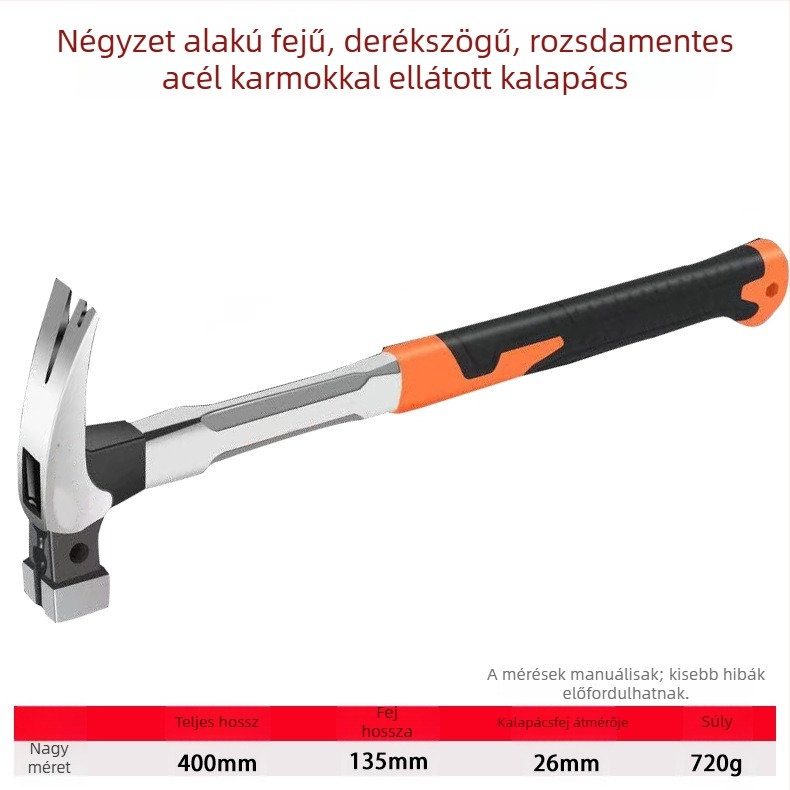 Zindori ácskalapács hosszú nyele, magas széntartalmú acél