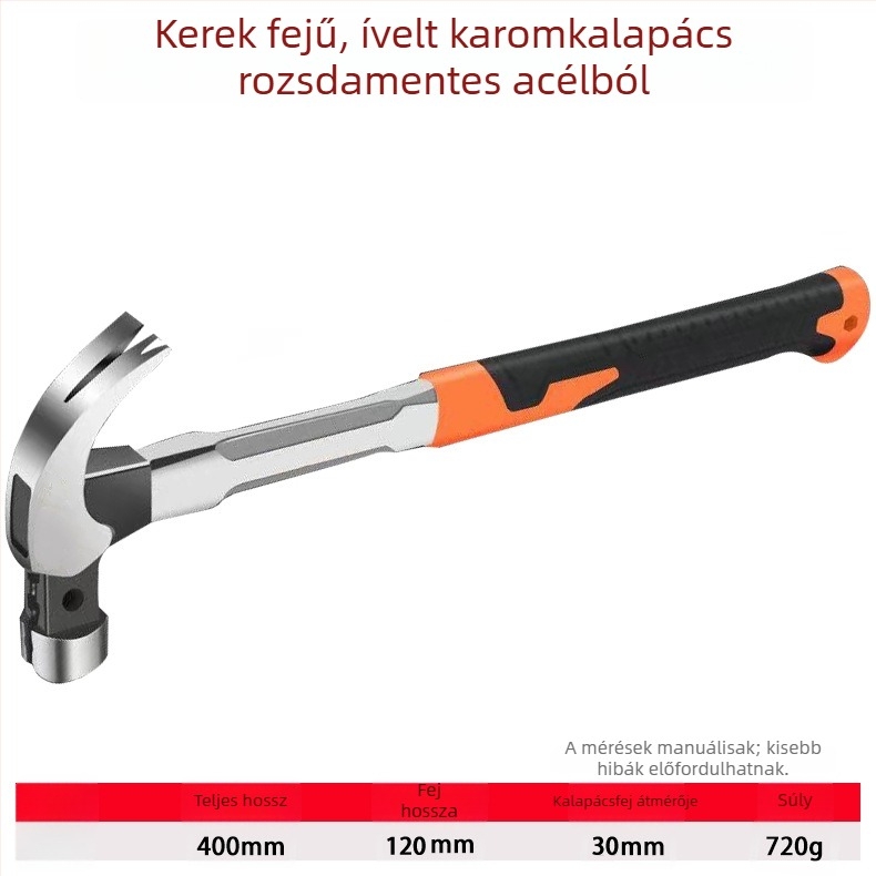Zindori ácskalapács hosszú nyele, magas széntartalmú acél