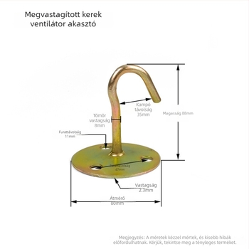 Mennyezeti ventilátor horog, vas horog, szerelő horog, U alakú tágító horog