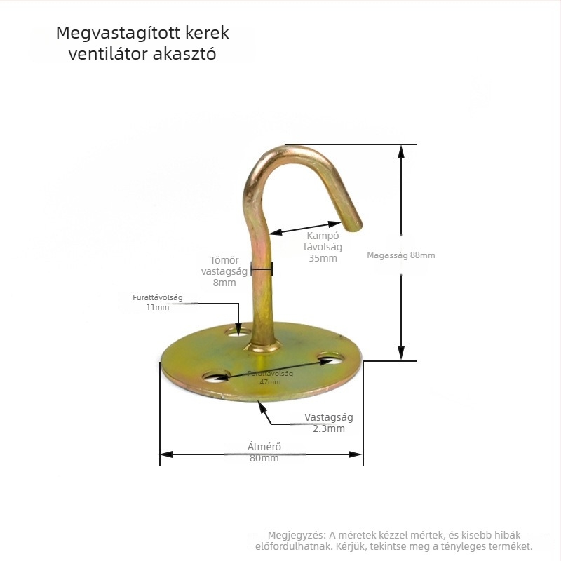 Mennyezeti ventilátor horog, vas horog, szerelő horog, U alakú tágító horog