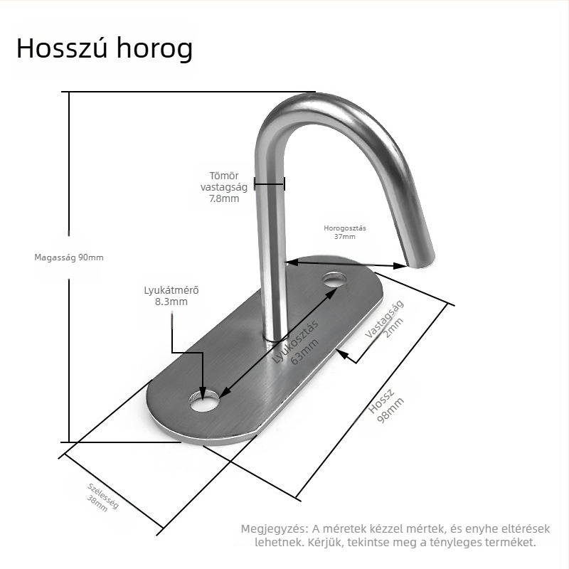 Mennyezeti ventilátor horog, vas horog, szerelő horog, U alakú tágító horog