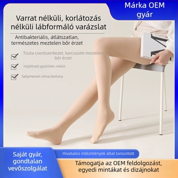 Kis méretű téli fleece-es áttetsző harisnya, bőrszínű láb illúzió, hosszabbító hatás, meleg