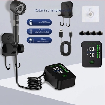 Hordozható elektromos zuhanypumpa zuhanyfejjel — önfelszívó, külső használatra, kollégiumi és otthoni használatra