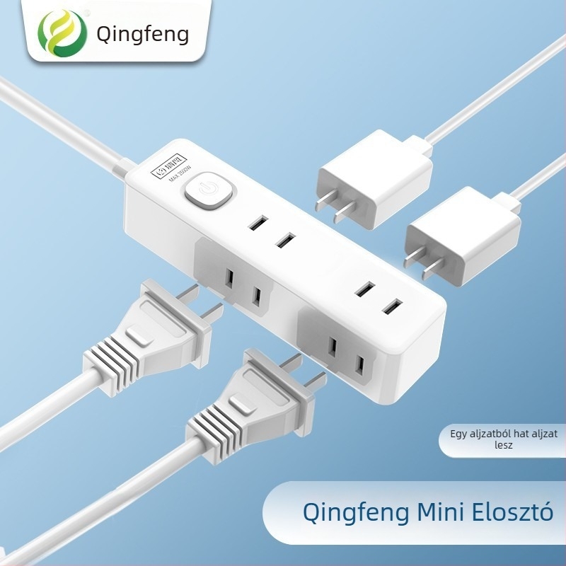Qingfeng hosszabbító tápelosztó 1,5 m-es kábellel, 6 aljzattal