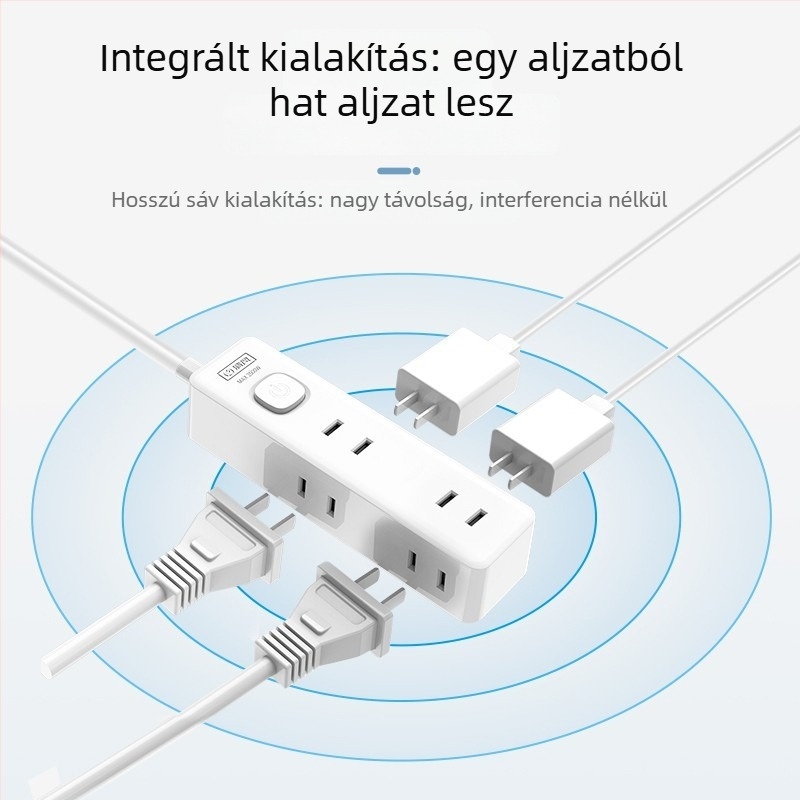 Qingfeng hosszabbító tápelosztó 1,5 m-es kábellel, 6 aljzattal