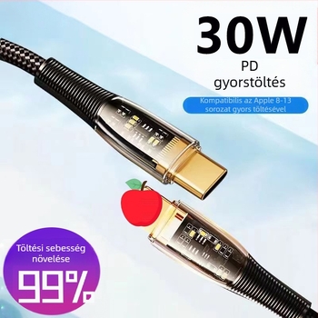 PD gyorstöltésű Lightning-kábel iPhone-hoz – 20W/30W/35W