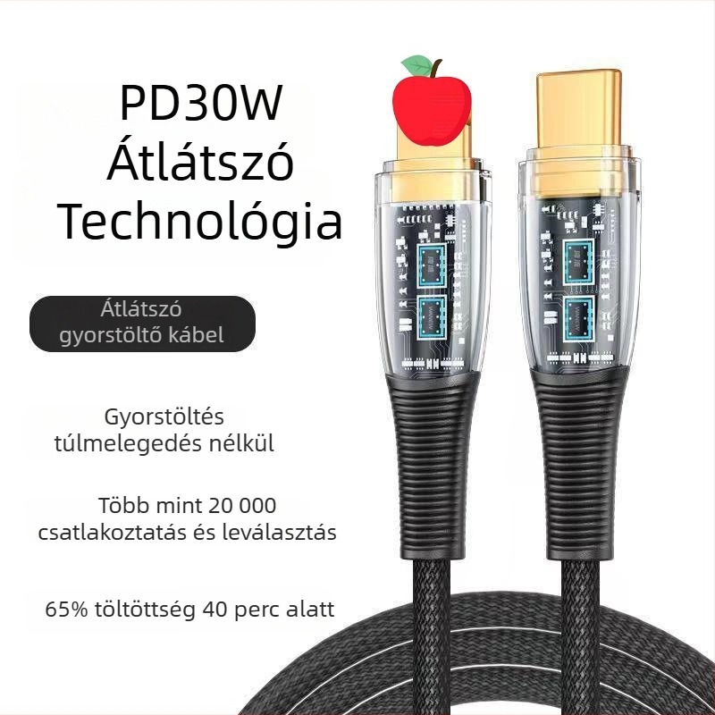 PD gyorstöltésű Lightning-kábel iPhone-hoz – 20W/30W/35W