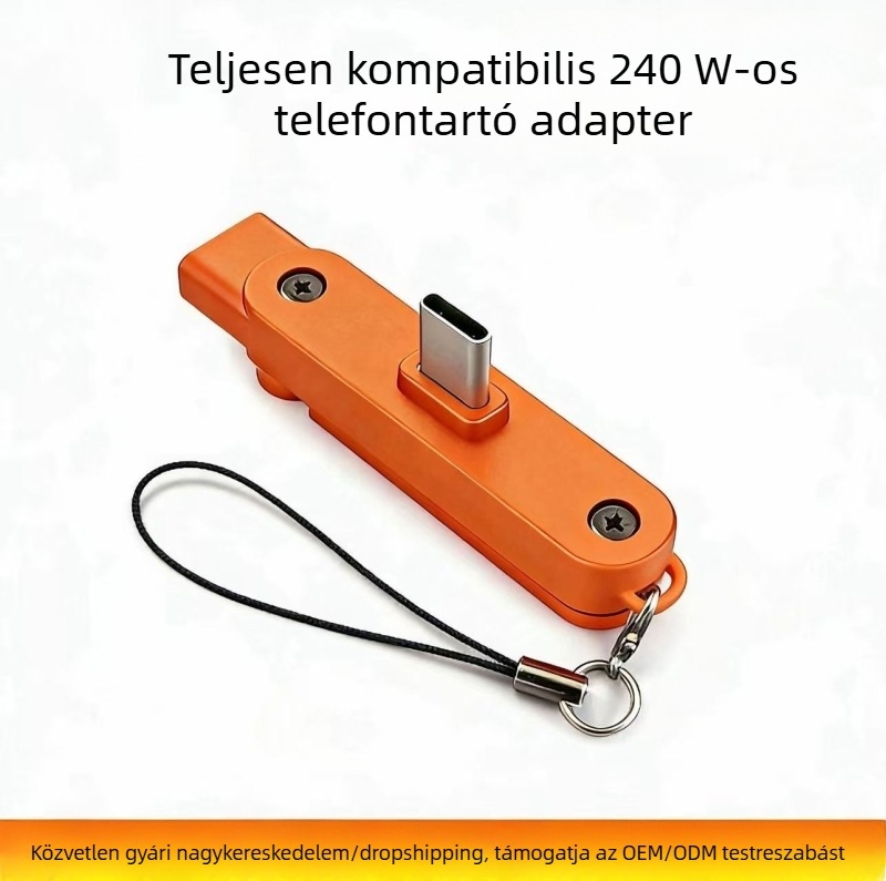 Type-C összecsukható állvány-adapter, 240W gyors töltéssel, kétfunkciós konverter mobiltelefonokhoz