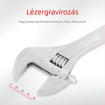 12 hüvelykes állítható csavarkulcs, ipari minőségű, sokoldalú kézi szerszám