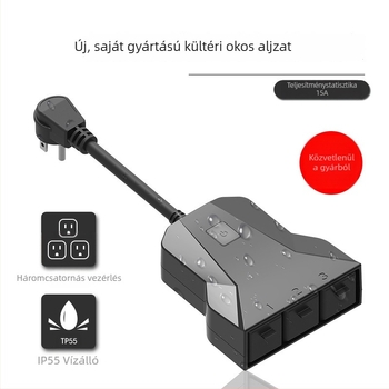 Kültéri Wi‑Fi okos konnektor időzítővel és távoli vezérléssel, Alexa-kompatibilis, USB, amerikai szabvány